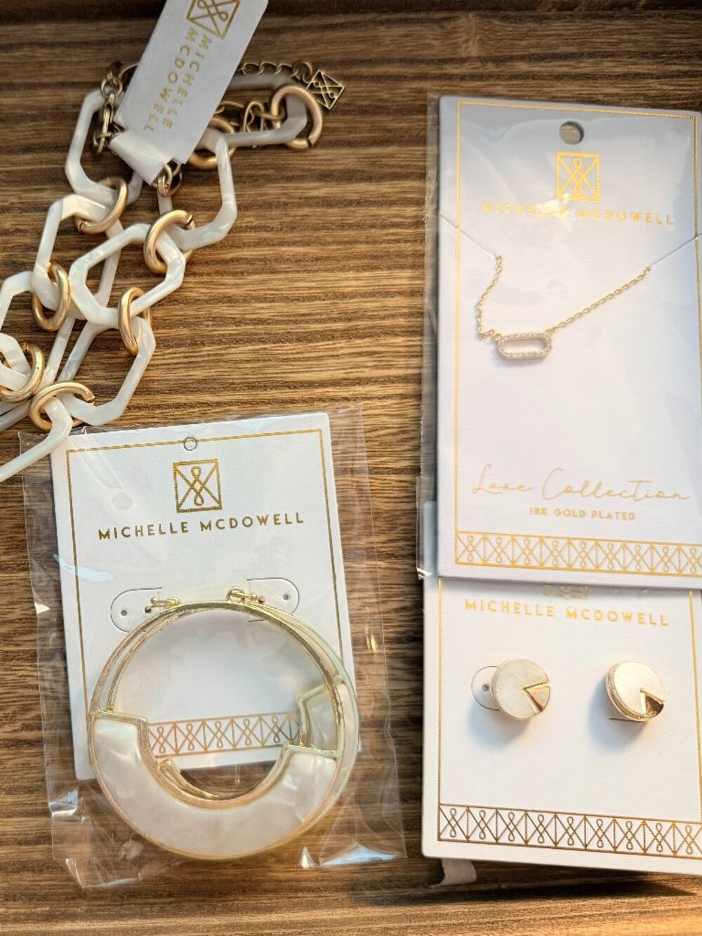 White and 18k Gold plate jewelry bundle